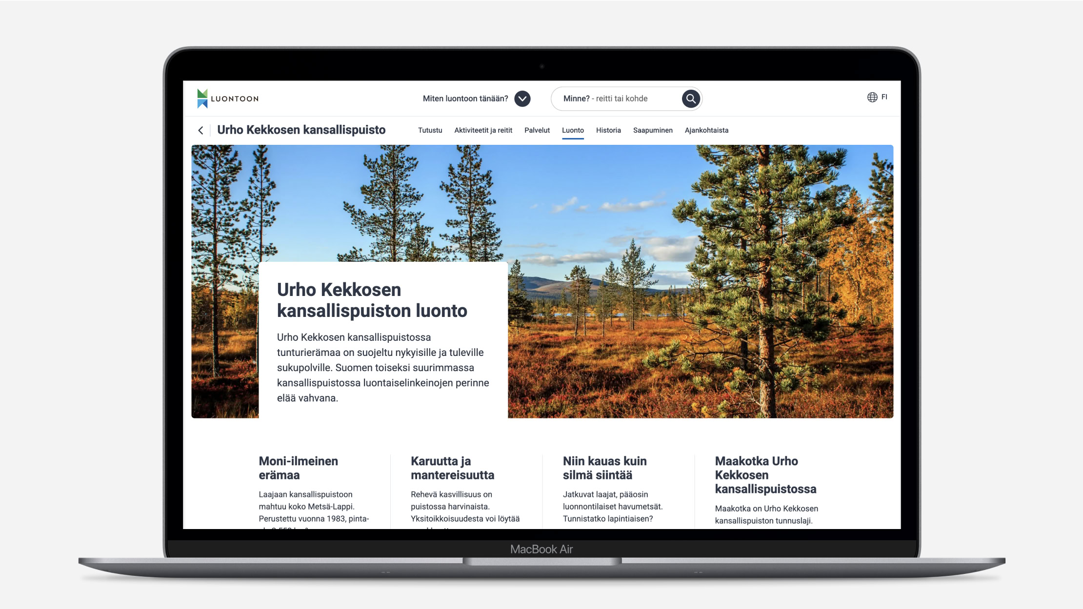 Luontoon desktop