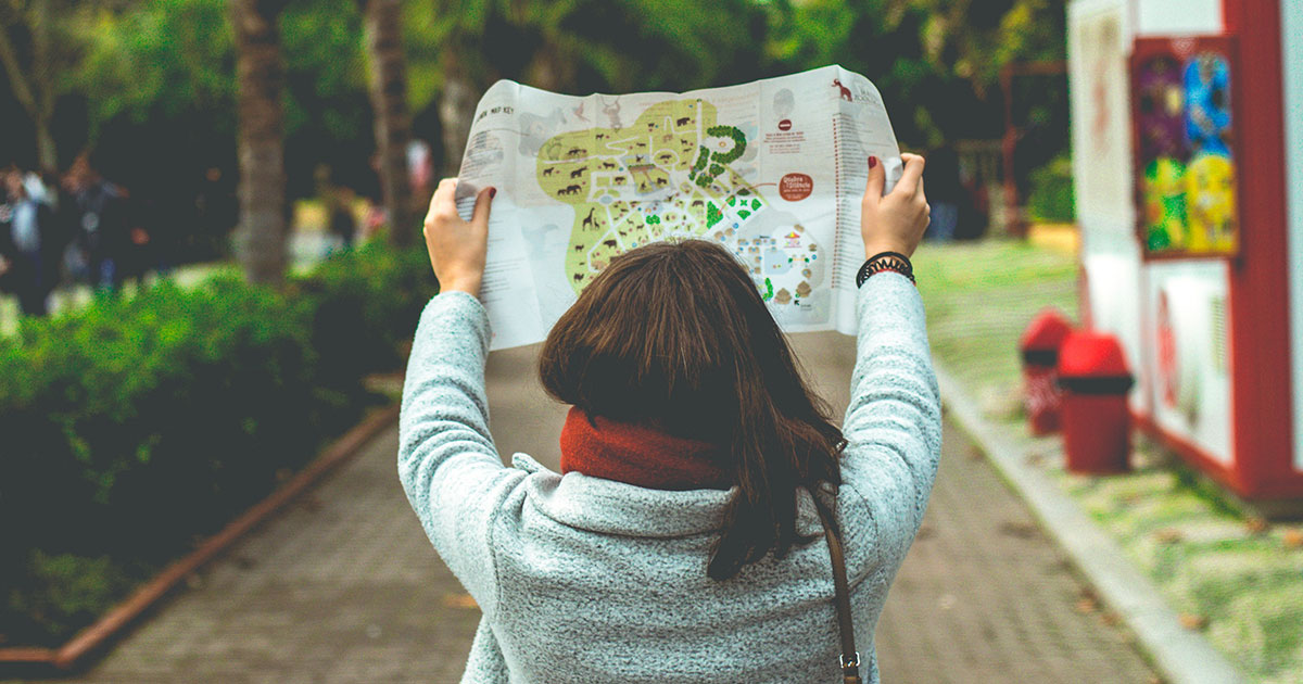 Woman holding a map