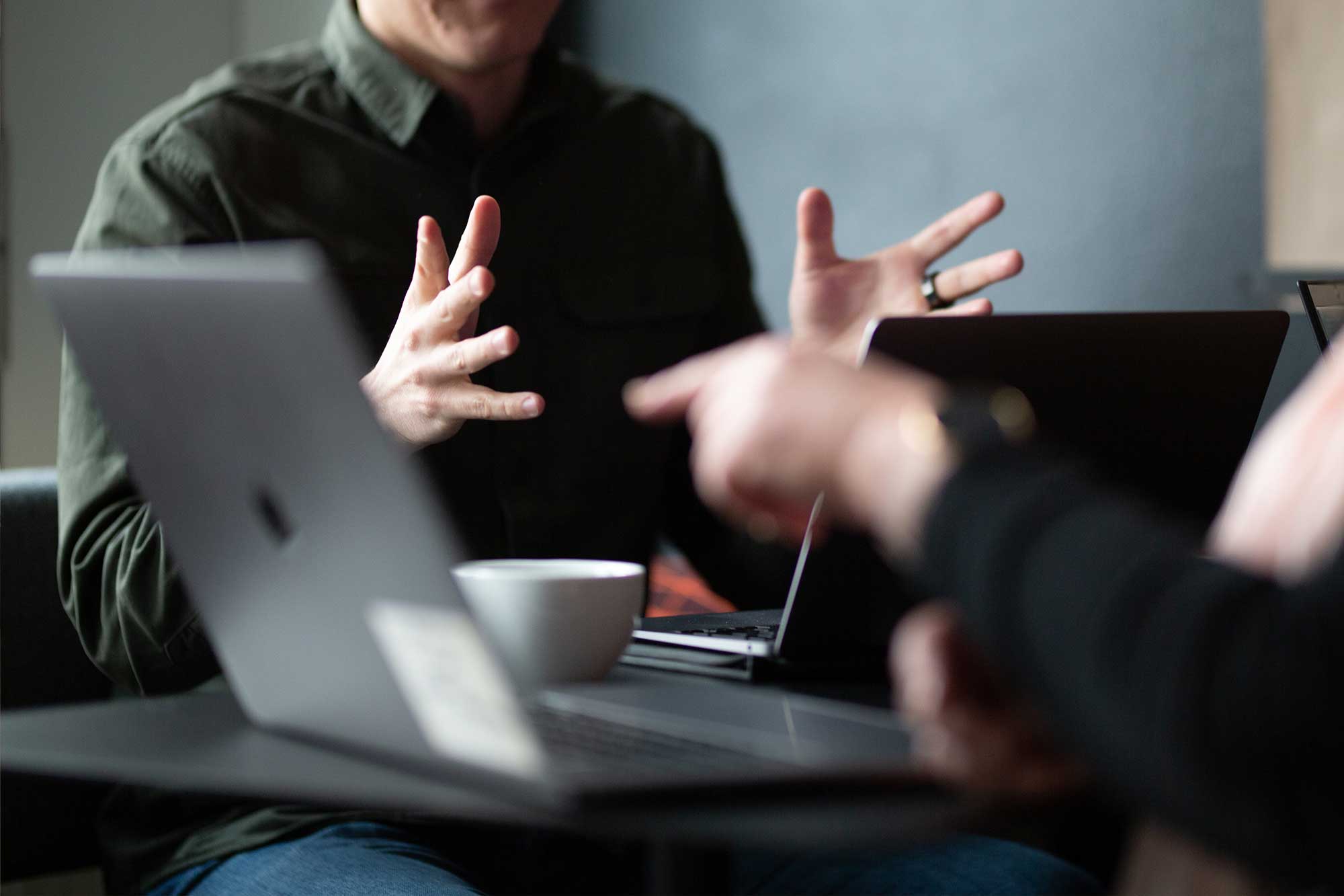 People working with laptop