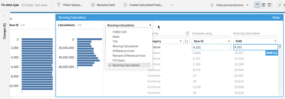 Tableau calculations