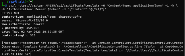 Stack trace