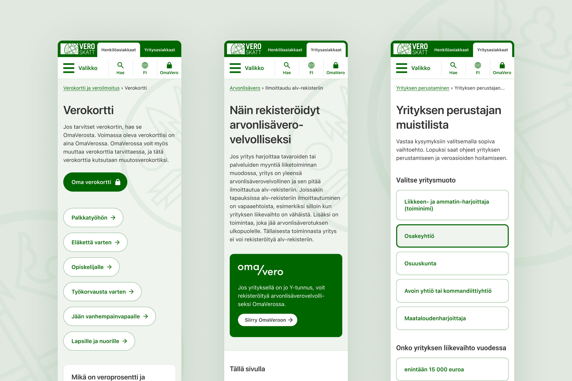 Case vero.fi mobiili