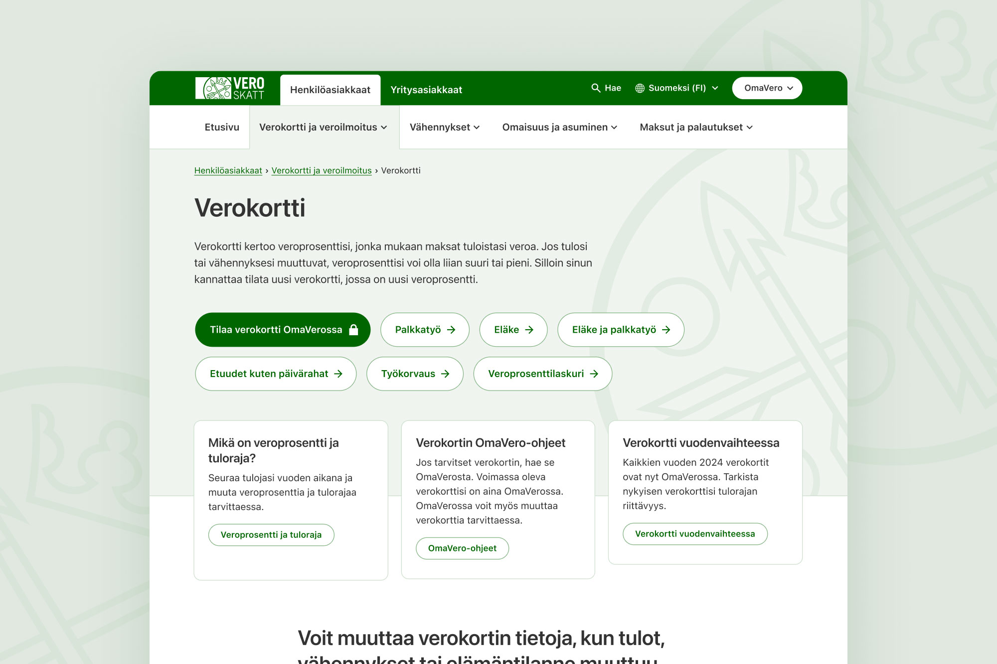 Case vero.fi verokortti