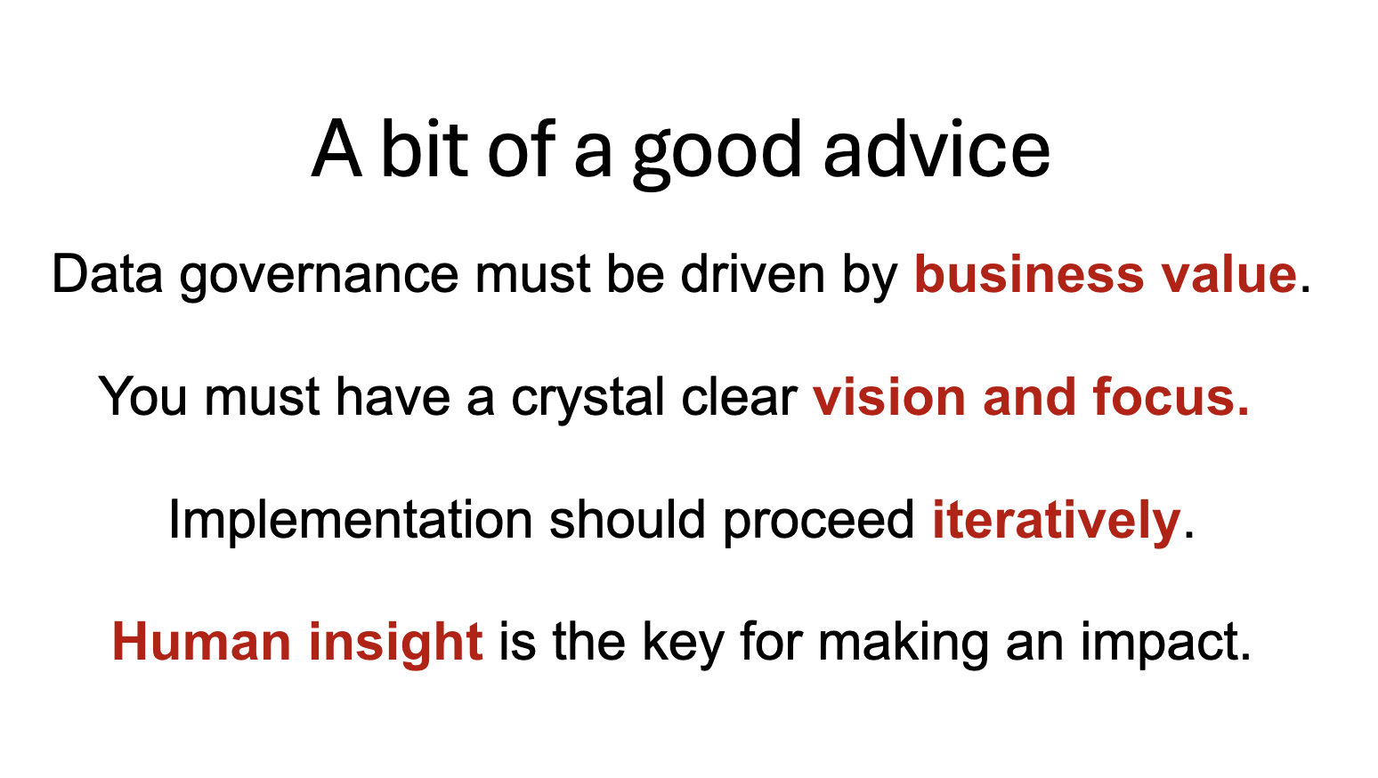 Data governance advices